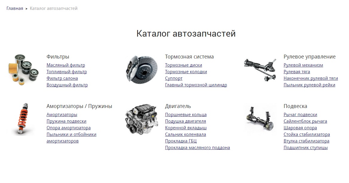 auto parts catalog example